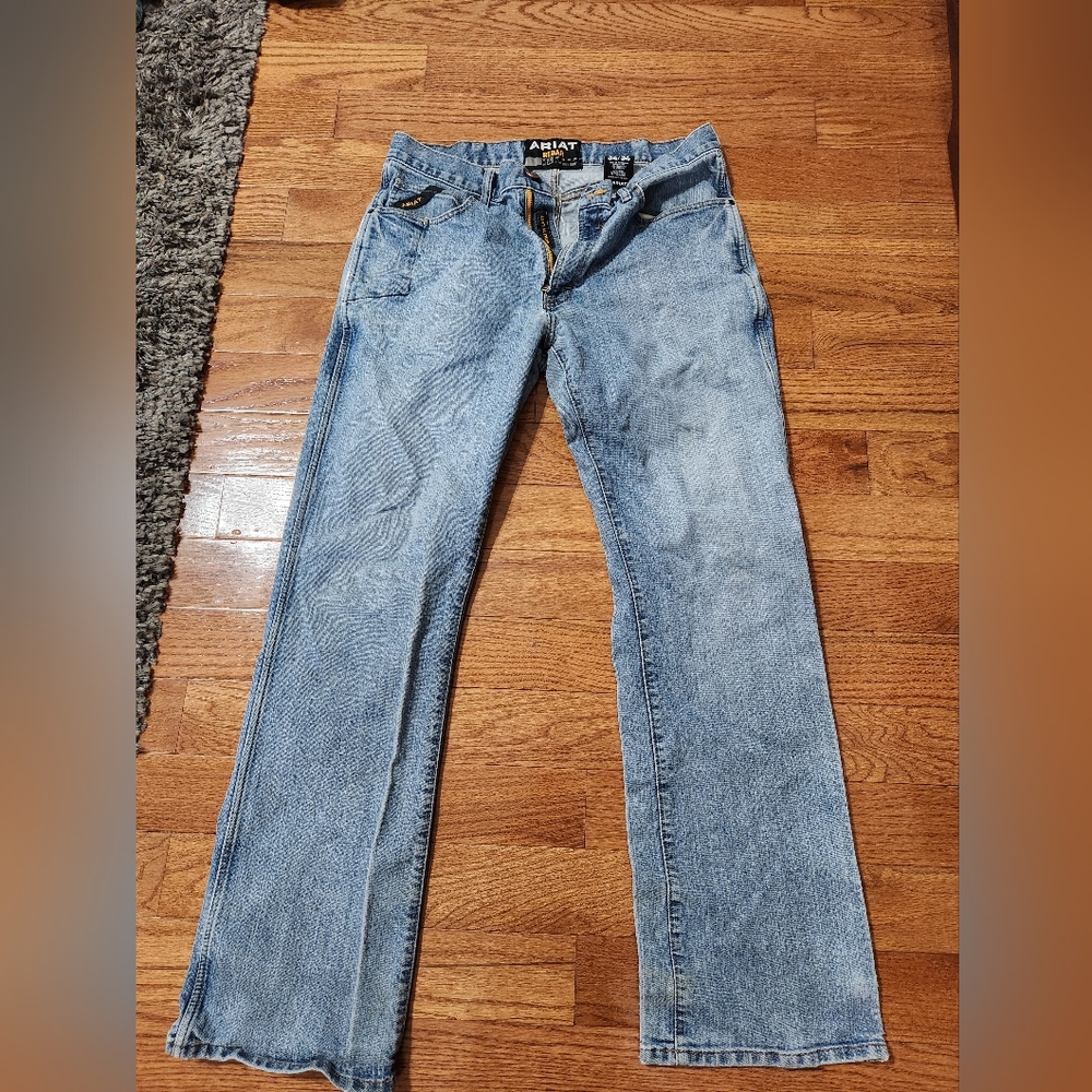 Ariat Men's Jeans Rebar M4 Lowrise Boot Bootcut Work Jeans 34/34